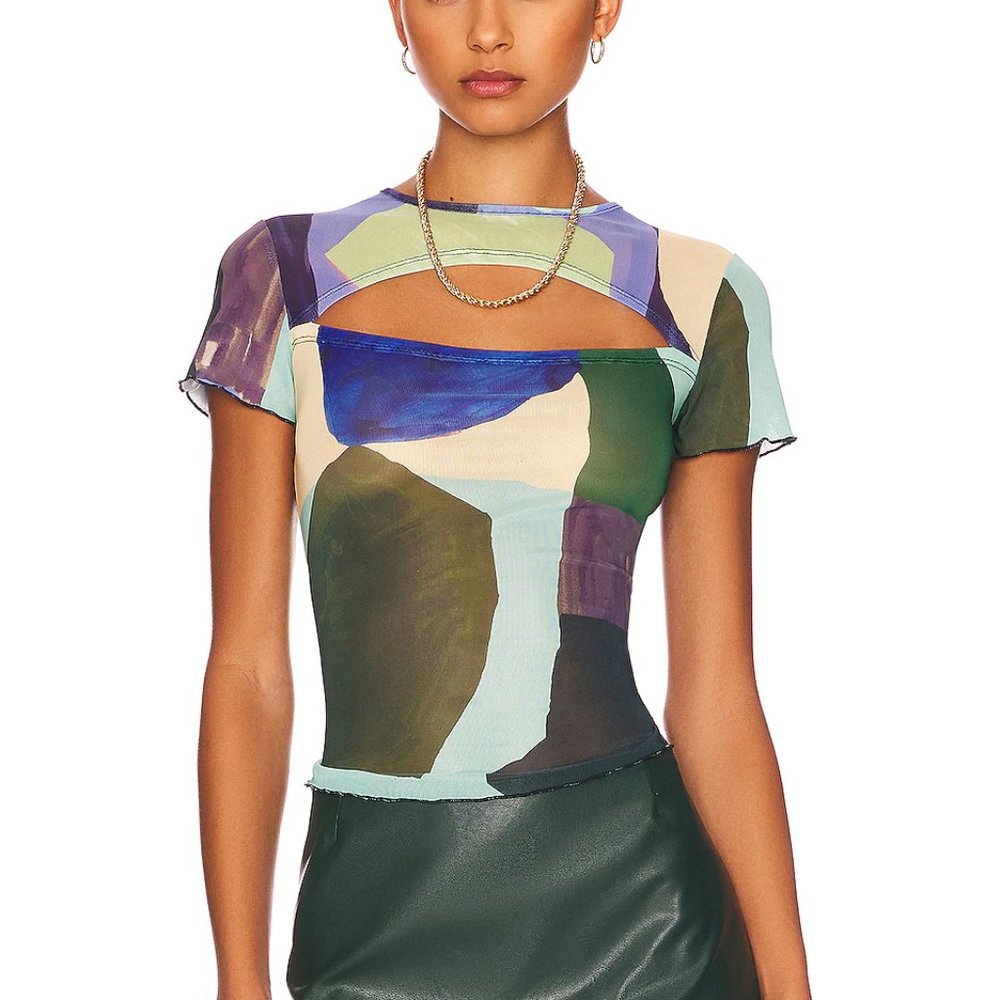 Miaou x Paloma Elsesser Lace Back Tee – Abstraction